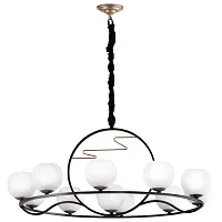 Люстра подвесная Enna 762117 Lightstar белая на 11 ламп, основание чёрное золотое в стиле современный шар Люстра подвесная Enna 762117 Lightstar белая на 11 ламп, основание чёрное золотое в стиле современный шар